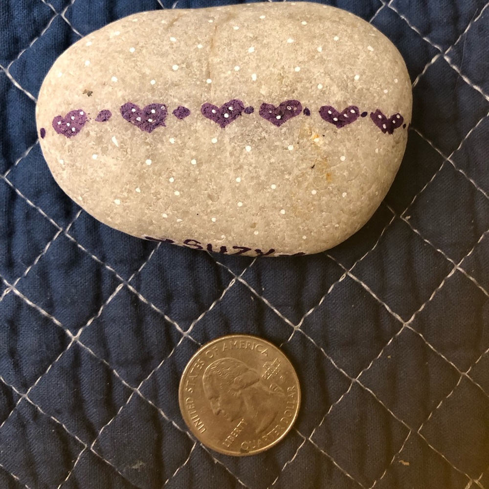 A TOUCH OF SPRING HAND PAINTED ROCK - Picture 7 of 7